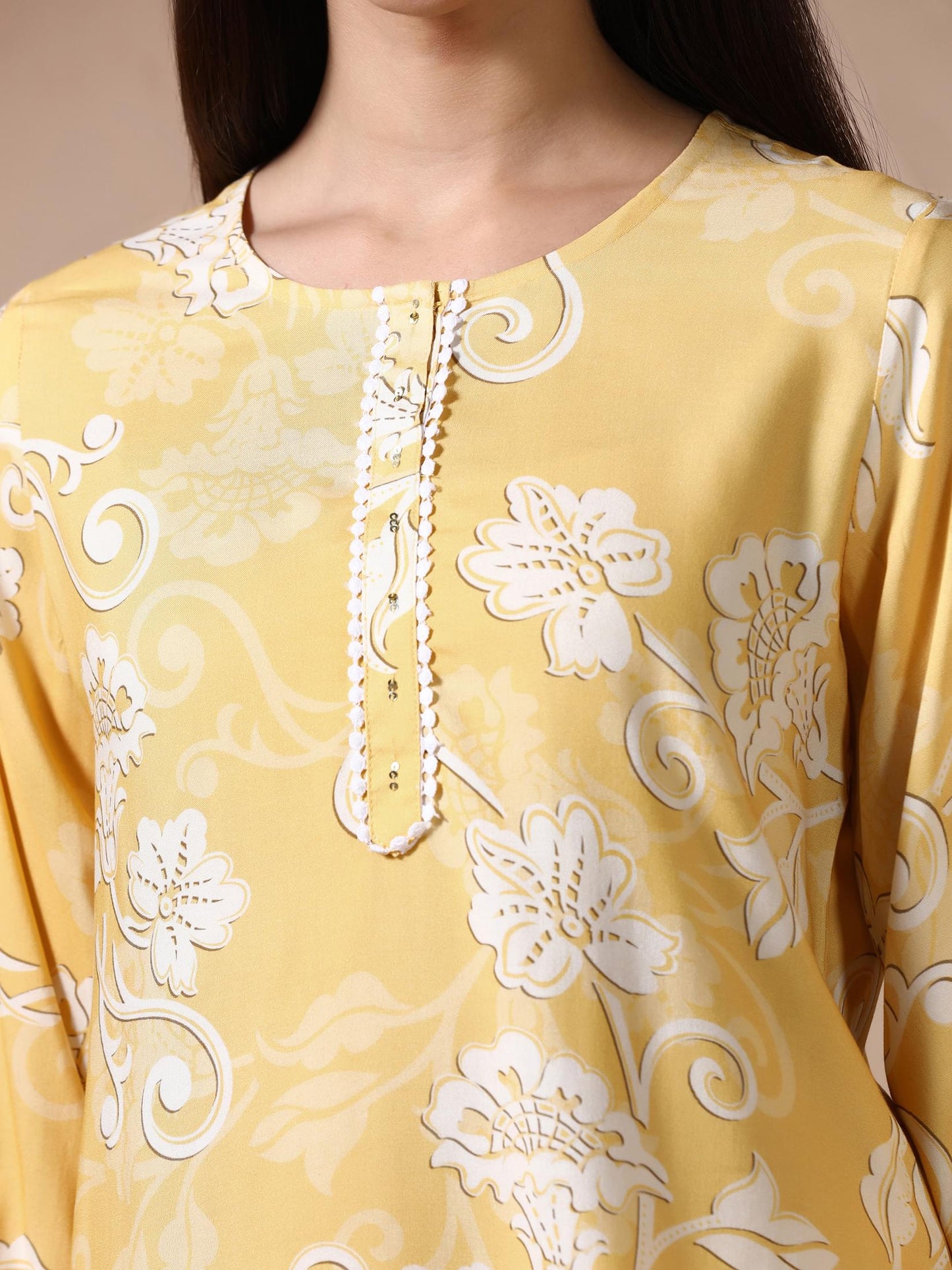 Women Liva Yellow Floral Print Co Ord Set