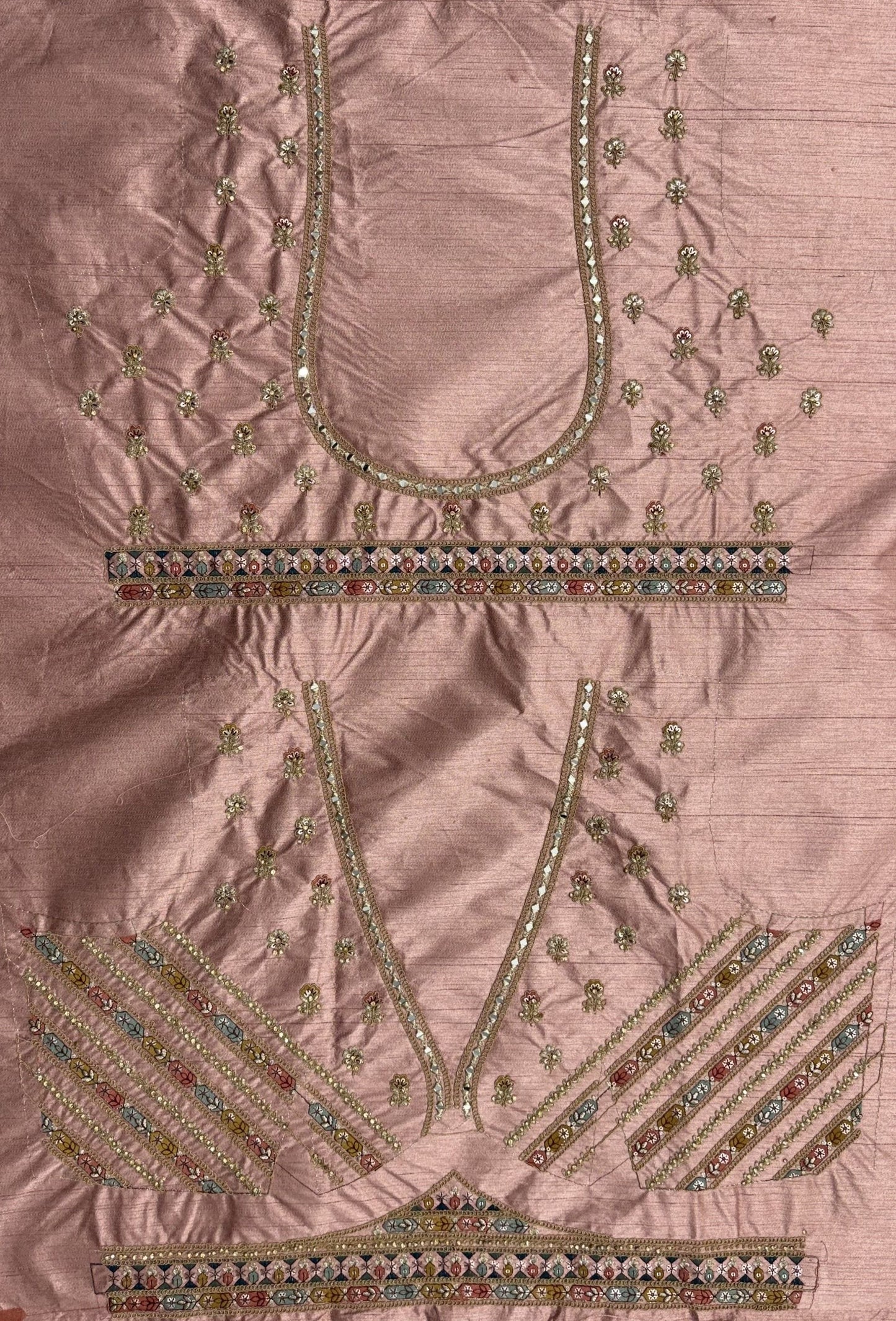 Pink Pure Slubb Silk Premium Dori Embroidery Sequins & Diamond Work Bridal Lehenga Choli