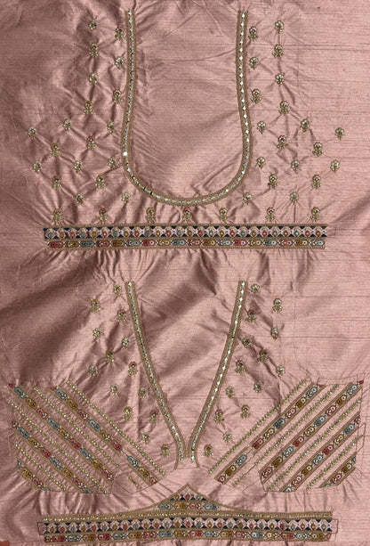 Pink Pure Slubb Silk Premium Dori Embroidery Sequins & Diamond Work Bridal Lehenga Choli