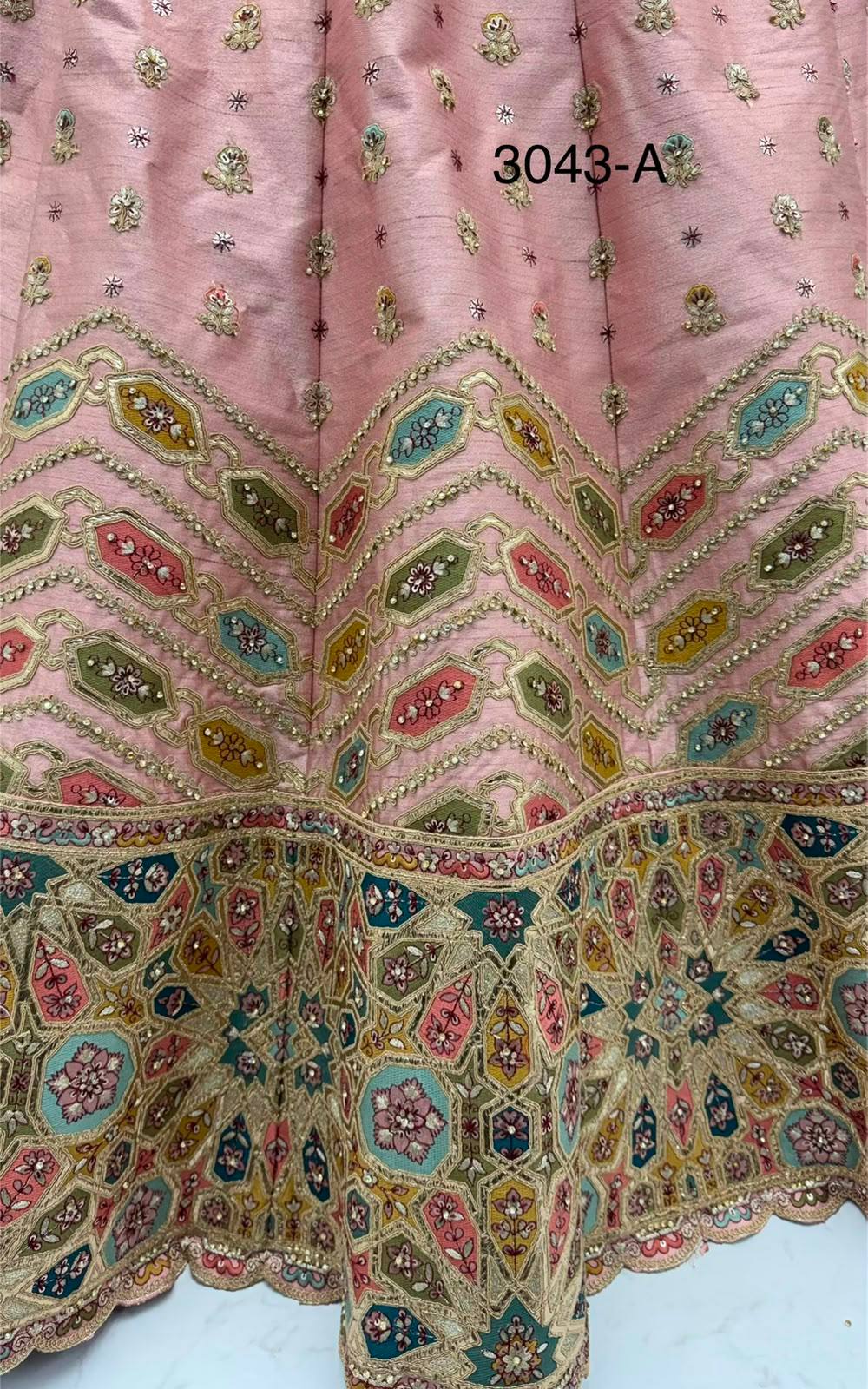 Pink Pure Slubb Silk Premium Dori Embroidery Sequins & Diamond Work Bridal Lehenga Choli