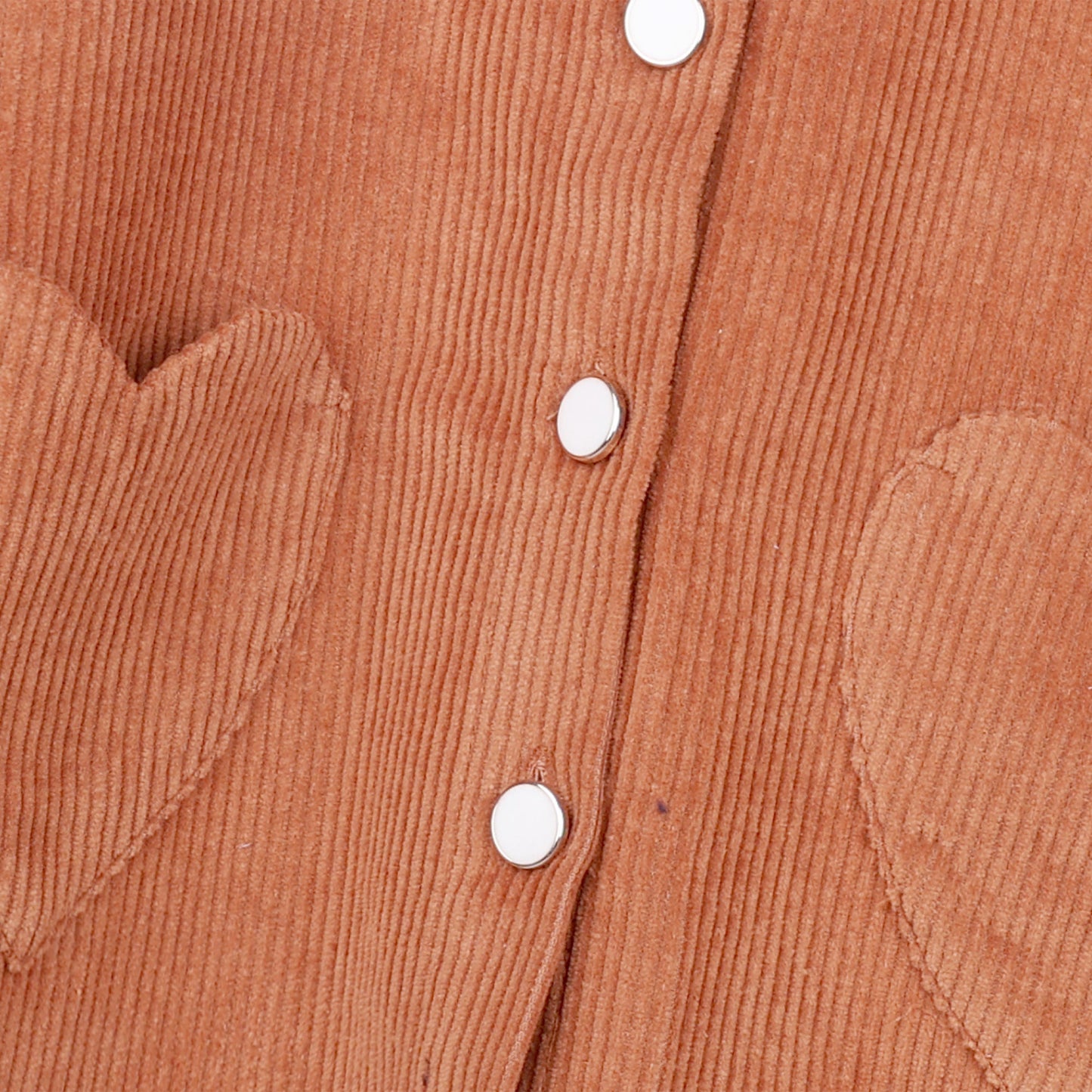 Girls Rust Corduroy Jacket with Heart Pocket Detail