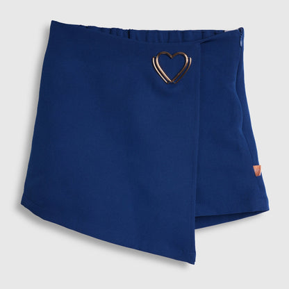 Kids Girls Skort in Navy Blue with Wrap Style and Soft Stretch Comfort for Casual Kids Wear