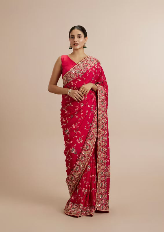 Resham Embroidered Saree