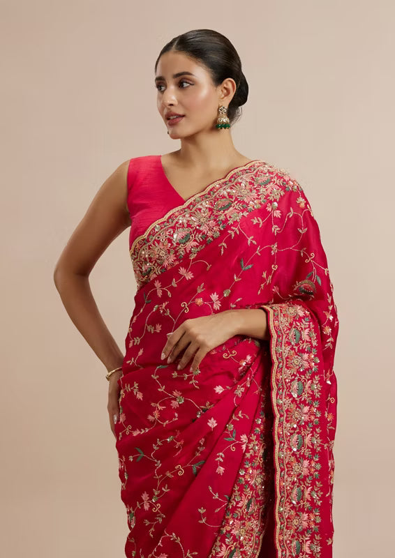 Resham Embroidered Saree