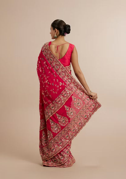 Resham Embroidered Saree