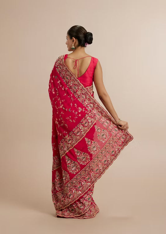 Resham Embroidered Saree