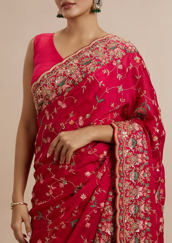 Resham Embroidered Saree