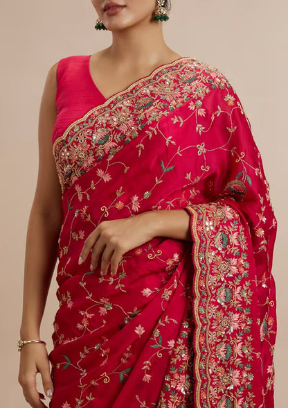 Resham Embroidered Saree