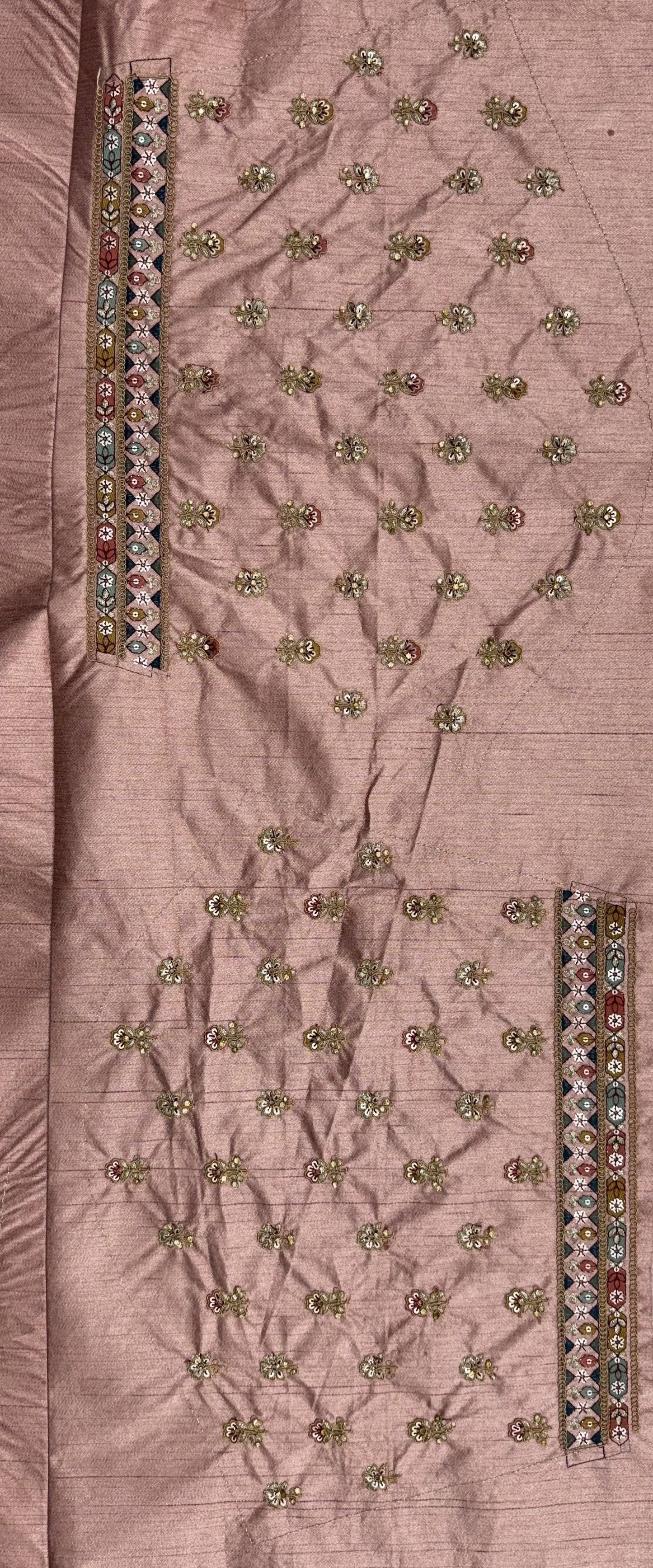 Pink Pure Slubb Silk Premium Dori Embroidery Sequins & Diamond Work Bridal Lehenga Choli