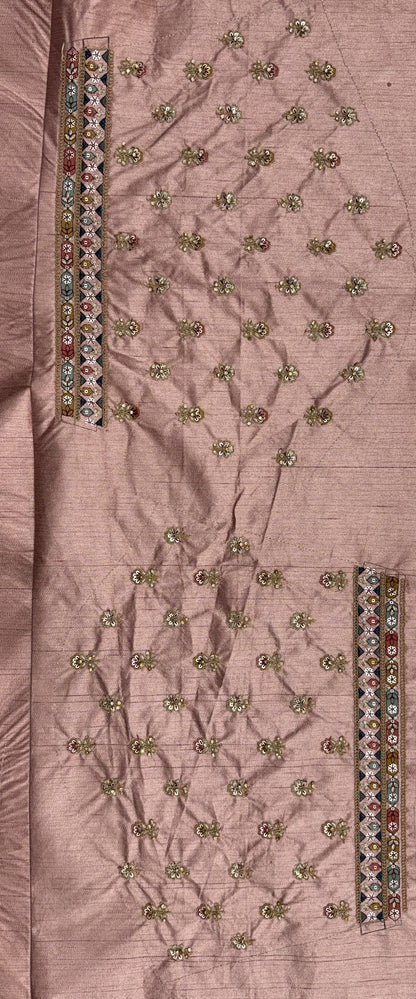 Pink Pure Slubb Silk Premium Dori Embroidery Sequins & Diamond Work Bridal Lehenga Choli